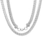 Mens Steeltime Stainless Steel Flat Curb Chain Necklace - image 1
