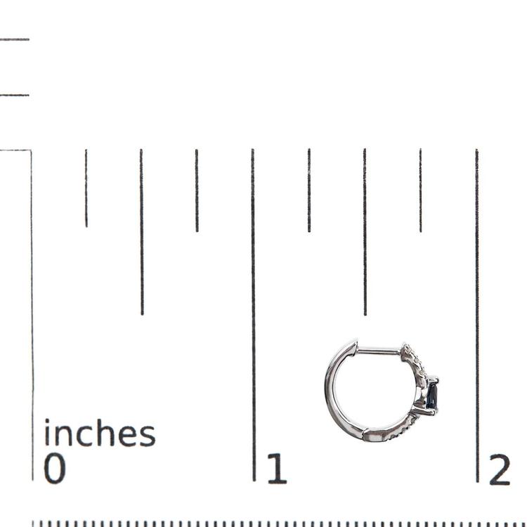 Haus of Brilliance 10kt. White Gold Blue Sapphire Hoop Earrings