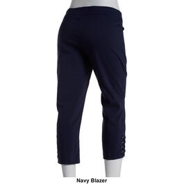 Womens Zac & Rachel Pull On Solid Capri with Lacing Detail