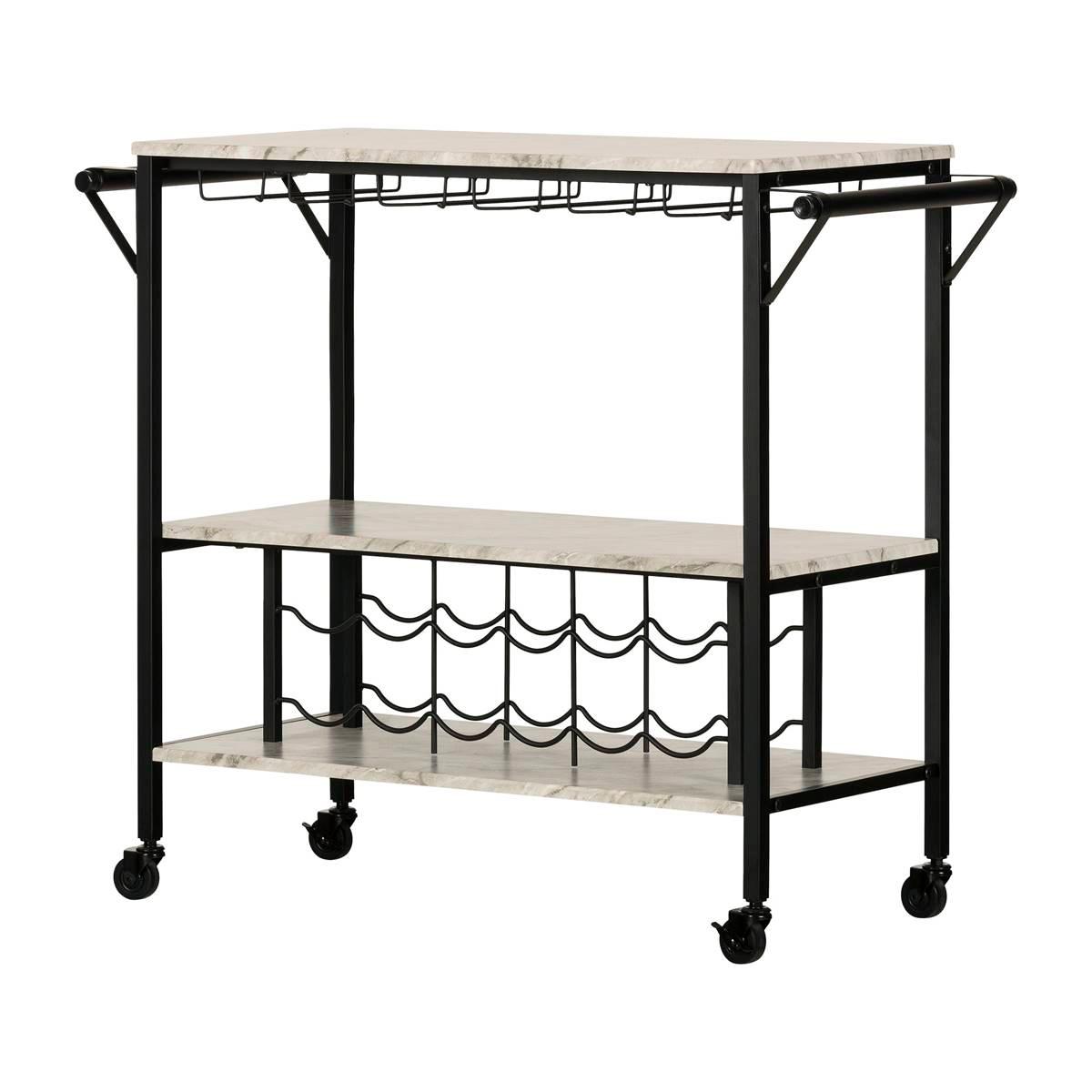 South Shore Maliza Bar Cart with Wine Bottle Storage