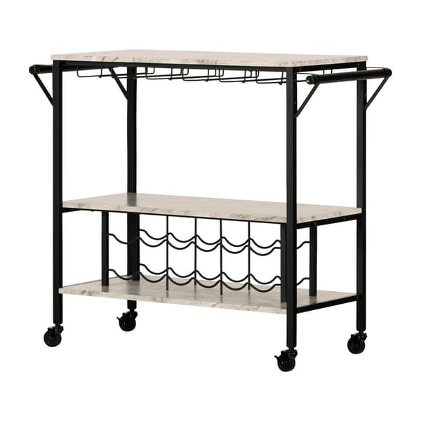 South Shore Maliza Bar Cart with Wine Bottle Storage