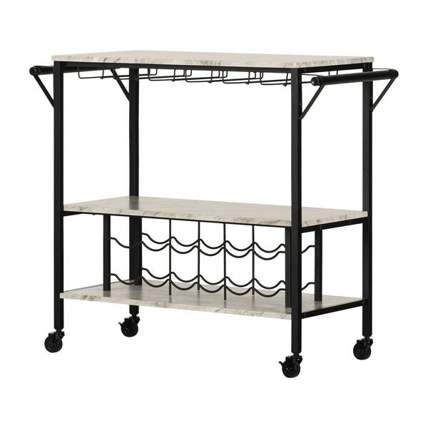 South Shore Maliza Bar Cart with Wine Bottle Storage - image 