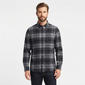 Mens Chaps Double Brush Stretch Flannel Shirt - Steel Grey - image 2