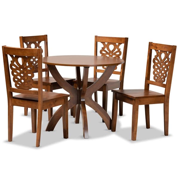 Baxton Studio Wanda Walnut Brown Finished Wood 5pc. Dining Set - image 