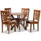 Baxton Studio Wanda Walnut Brown Finished Wood 5pc. Dining Set - image 1