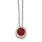 Sterling Ruby & Cubic Zirconia Pendant Necklace - image 1