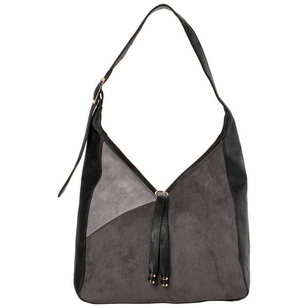 DS Fashion Ultra Suede Color Block Hobo w/ Tassel - image 