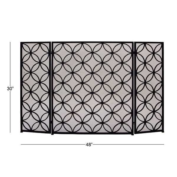9th & Pike&#174; Black Metal Decorative Fireplace Screen