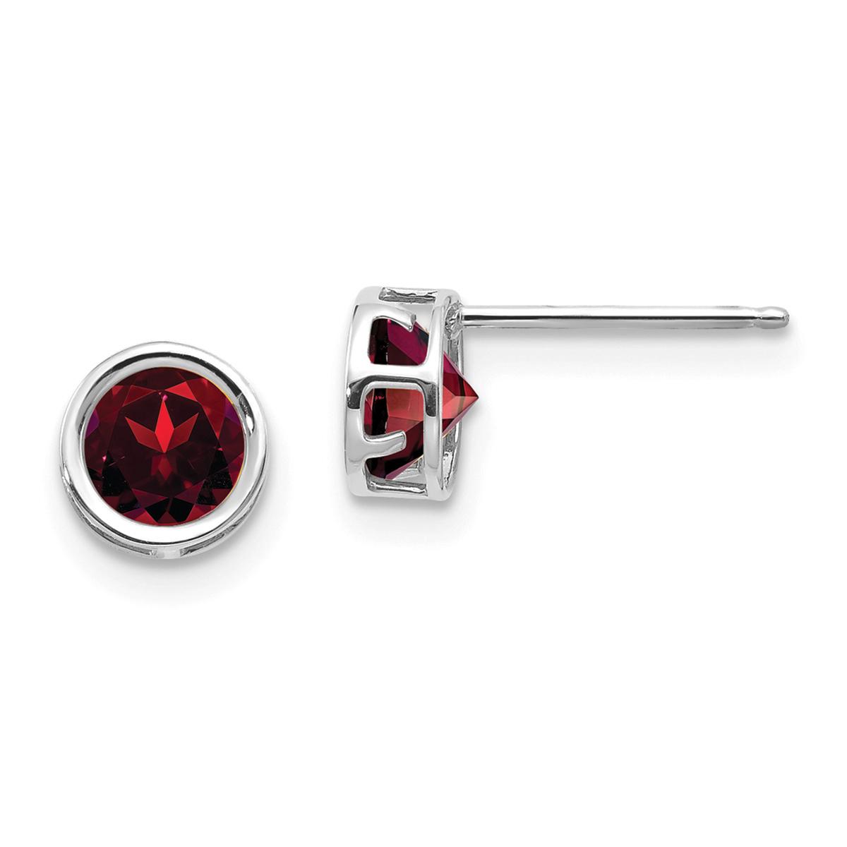 Gemstone Classics™ White Gold 5mm. Garnet Stud Earrings