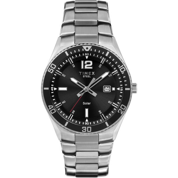Mens Timex&#40;R&#41; Stainless Steel Black Dial Watch - TW2V53700JI - image 