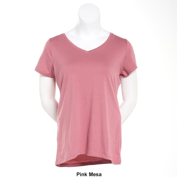Juniors Plus Aveto Short Sleeve V-Neck Basic Tee