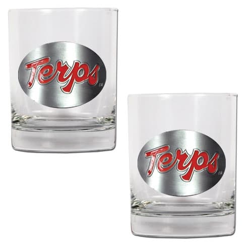 NCAA Maryland Terrapins 2pc. Rocks Glass Set