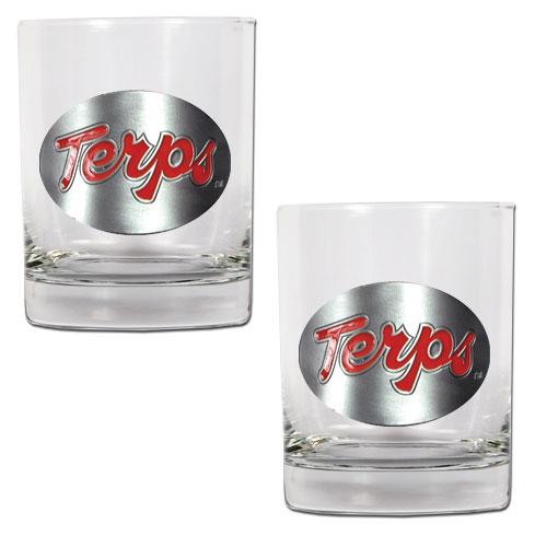 NCAA Maryland Terrapins 2pc. Rocks Glass Set