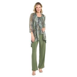 Womens R&M Richards Print Metallic Crinkle Pant Set