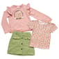 Girls &#40;7-12&#41; Little Lass&#40;R&#41; 3pc. Sweatshirt/Tee & Twill Skirt Set - image 1
