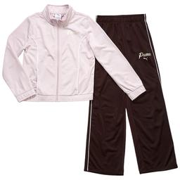 Girls (7-16) Puma(R) Long Sleeve Track Jacket w/ Wide Leg Pants