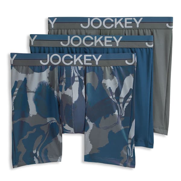 Mens Jockey(R) 3pk. Infinite Cool Boxer Briefs - Blue/Grey