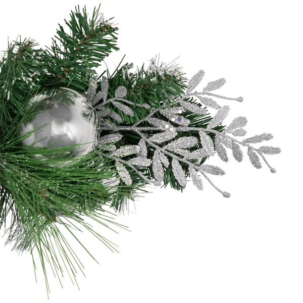 Northlight 6ft. Christmas Pine Garland with Striped Ornaments