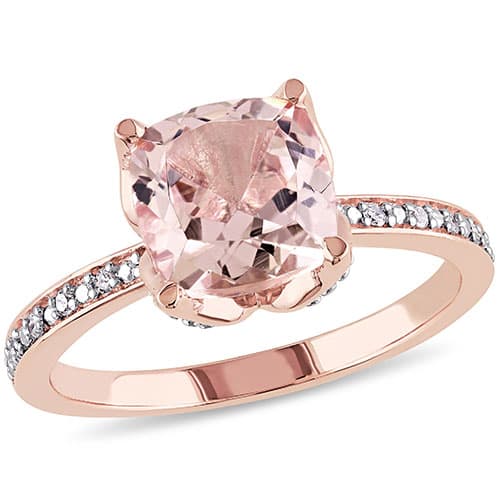 Gemstone Classics™ Rose Gold Diamond & Morganite Ring