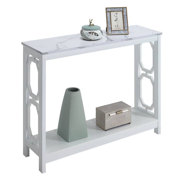 Convenience Concepts Omega Faux Marble Top Console Table
