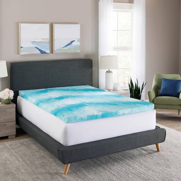 Bodipedic&#40;tm&#41; 3in. Cooling Gel Swirl Memory Foam Mattress Topper - image 