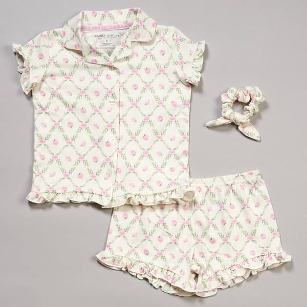 Toddler Girl Laura Ashley 3pc. Strawberry Lattice Pajama Set - image 