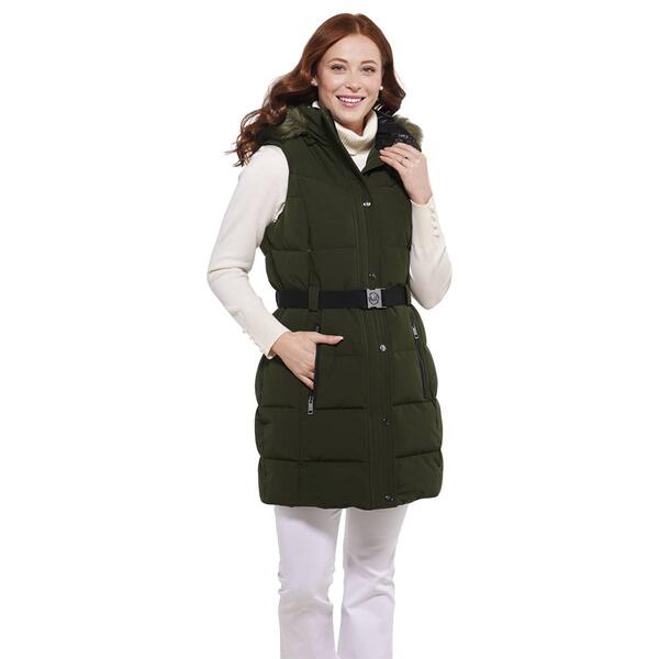Womens Michael Kors Belted Vest w/Faux Fur Hood - image 