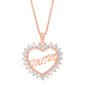 Rose Gold Plated Morganite Mom Heart Pendant Necklace - image 1