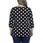Plus Size NY Collection 3/4 Ruch Sleeve Dot Hacci Blouse - image 2