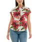Womens Zac & Rachel Short Sleeve Printed Collared Button Down - image 1