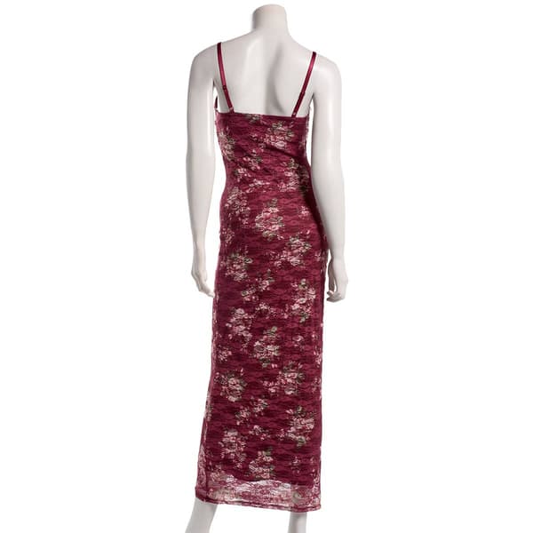 Juniors Madden Girl Floral Stretch Lace Cowl Neck Maxi Dress