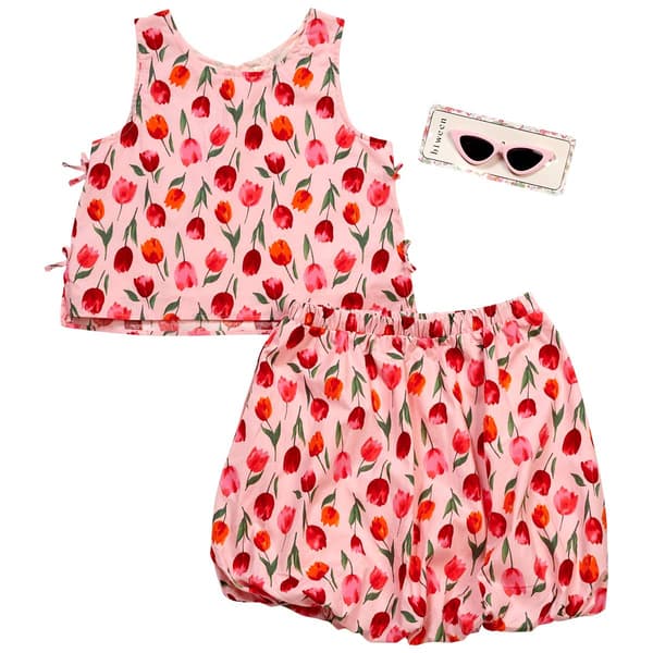 Girls (7-12) BTween(R) Side Bow Tulip Tank w/ Bubble Skirt