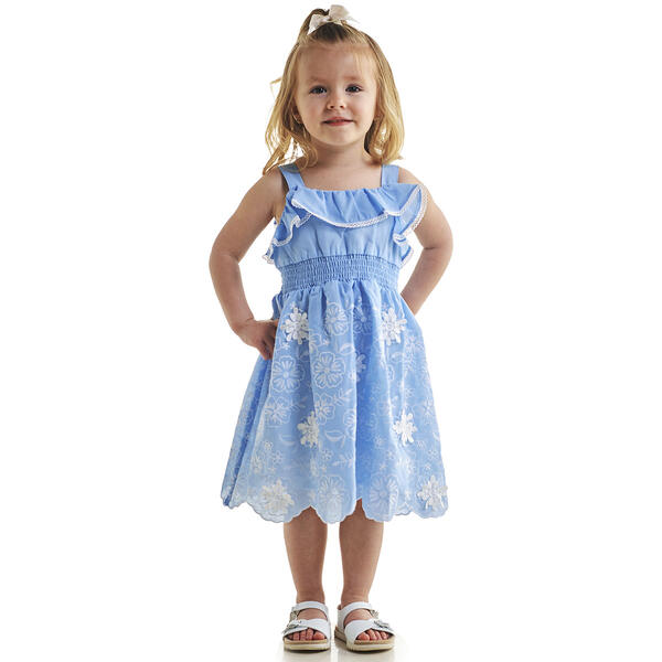 Toddler Girl Rare Editions Sleeveless Embroidered Floral Dress - image 