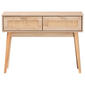 Baxton Studio Baird Oak Brown Wood/Rattan 2-Drawer Console Table - image 3