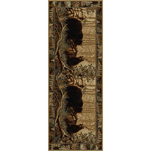 Tayse Nature Fern Bear Lodge Runner - Beige