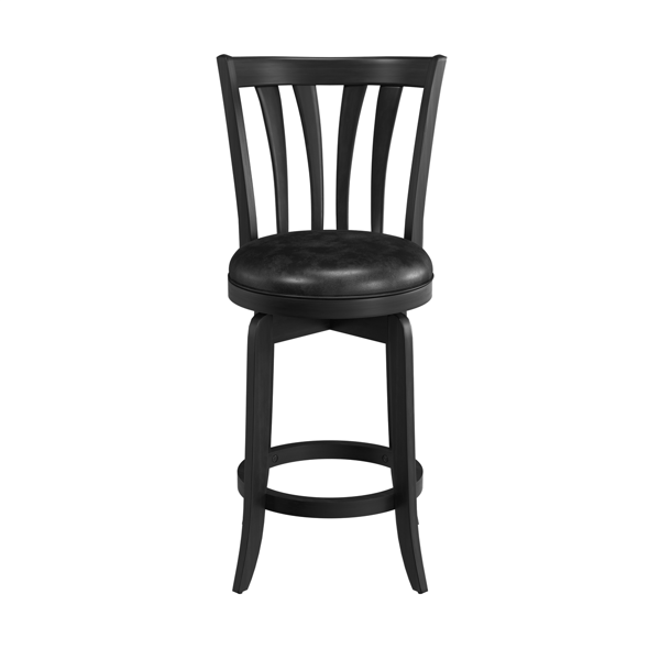 HH2 Home Savana Black Wood Counter Height Swivel Stool