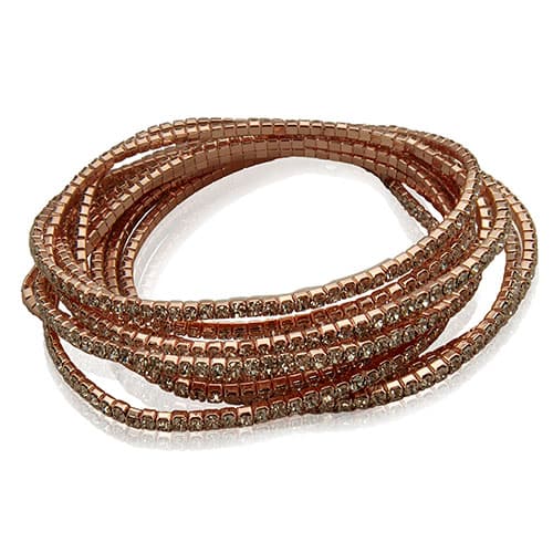 Guess 8pc. Rose Gold-Tone & Crystal Stretch Bracelets - image 