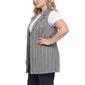 Plus Size NY Collection Double Knit Stripe Long Vest - image 3