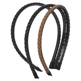 Capelli New York 3pk. Faux Leather Braided Headbands