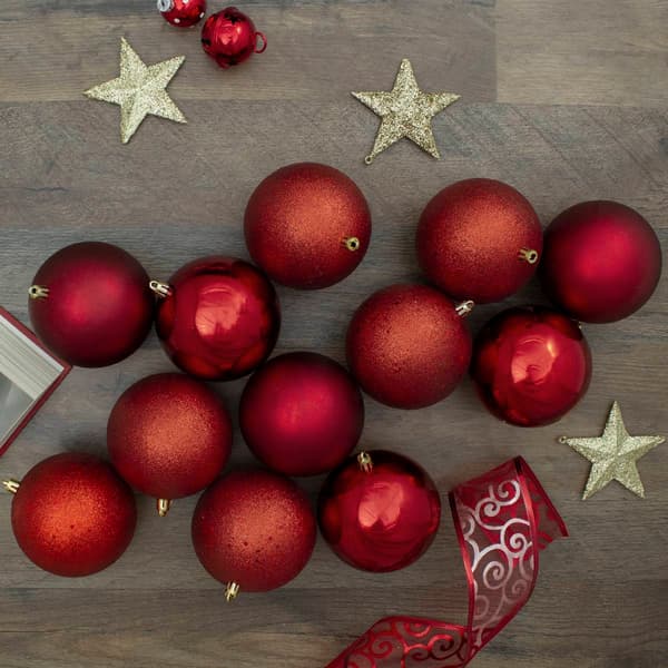 Northlight Seasonal 24ct. Red Christmas Ball Ornaments