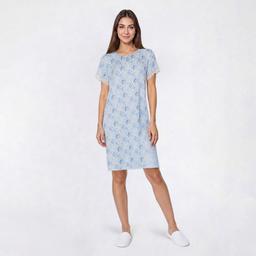 Womens Elizabeth & Nicole Short Sleeve Toile Keyhole Nightgown
