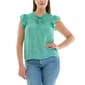 Womens Zac & Rachel Flutter Sleeve Leaf Tie Neck Blouse - image 1