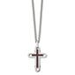 Mens Gentlemen's Classics Wood with Enamel Overlay Cross Necklace - image 1