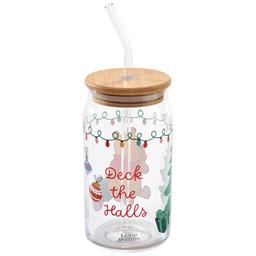 Disney Winnie the Pooh Christmas Ross Decal Glass Sipper