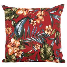 Jordan Manufacturing Floral Outdoor Toss Pillow - Red/Coral