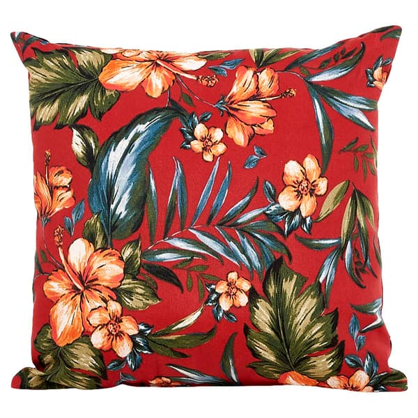 Jordan Manufacturing Floral Outdoor Toss Pillow - Red/Coral - image 