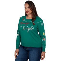 Plus Size Ruby Rd. Happy Holidays Merry & Bright Sweater