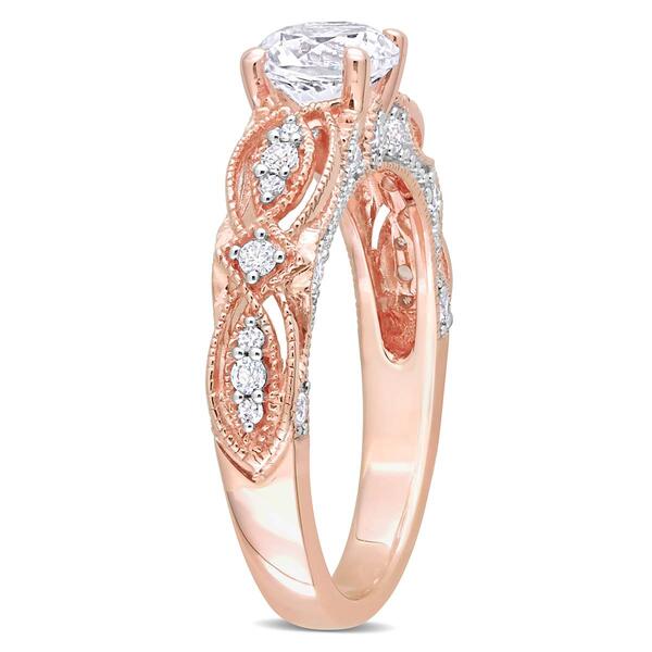 Gemstone Classics&#8482; Rose Gold Lab Created White Sapphire Ring