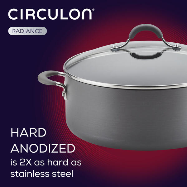 Circulon&#174; Radiance 7.5qt. Hard-Anodized Non-Stick Wide Stockpot
