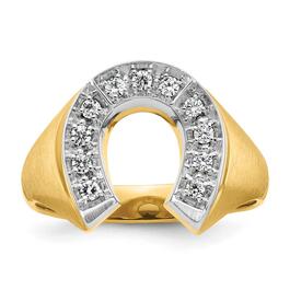Mens Diamond Classics&#40;tm&#41; 10kt. Satin Horseshoe Diamond Ring